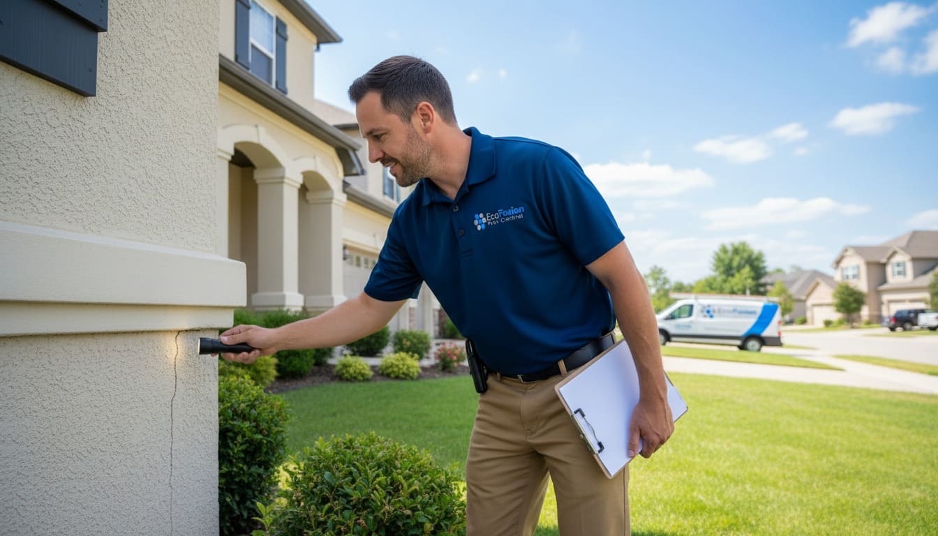 Professional pest exterminators Secane inspecting property